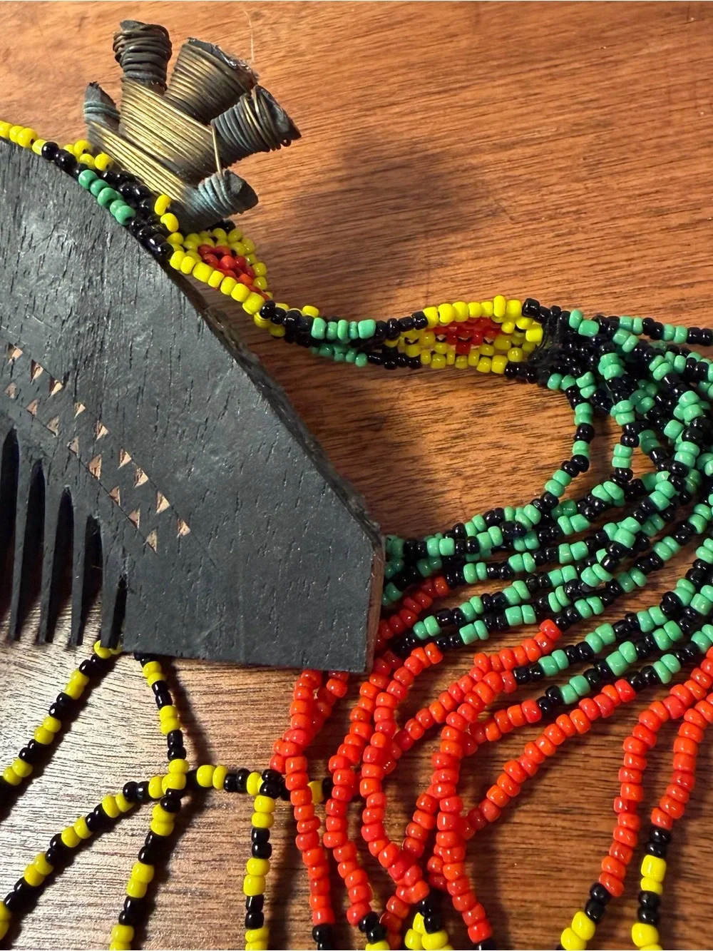 Authentic Handmade Philippine Classic Mindanao T’boli Tribe Beaded Comb Head